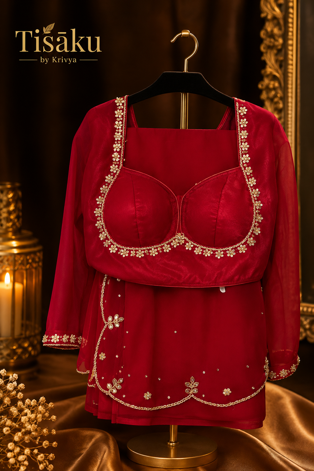 Hand work sari with blouse