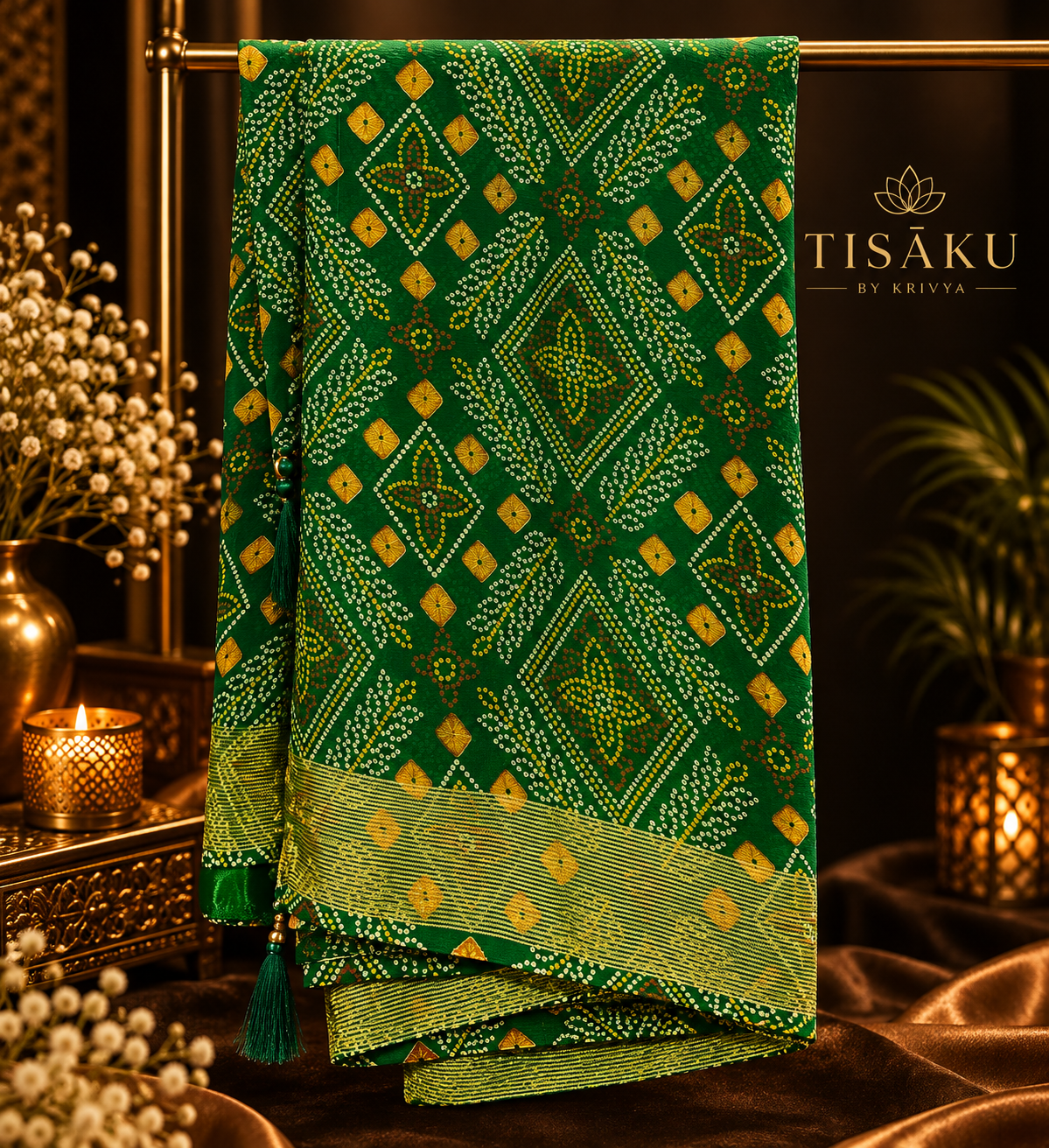 Green sari
